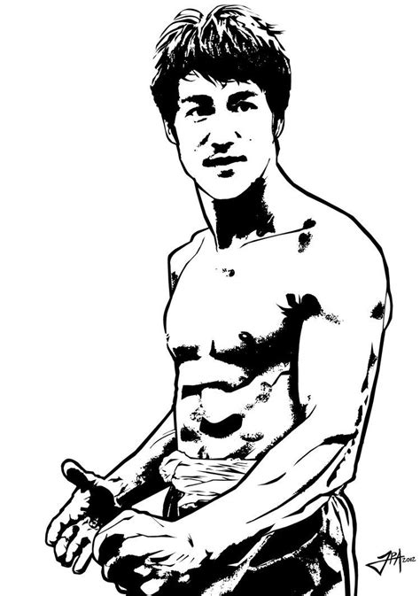 Black White Vector Portrait Of Bruce Lee. Bruce Lee Art, Bruce Lee ...
