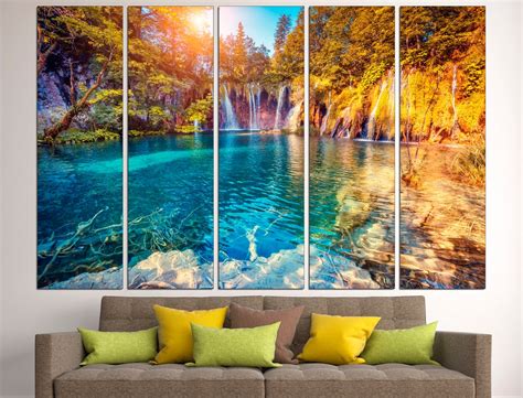 Forest Waterfall Nature Canvas Waterfall Wall Decor Forest - Etsy