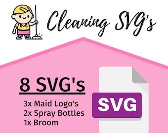 8x Cleaning Service Logo SVG Bundle House Cleaning Logo - Etsy