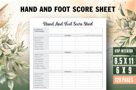 Hand and Foot Card Game Score Sheets Graphic by Vector Cafe · Creative ...