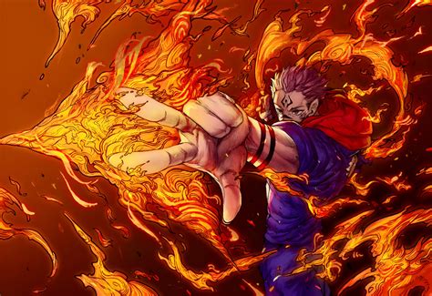 Wallpaper : Jujutsu Kaisen, fire, Ryomen Sukuna, satomaru31000, arrows ...