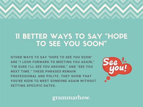 11 Better Ways to Say "Hope to See You Soon"