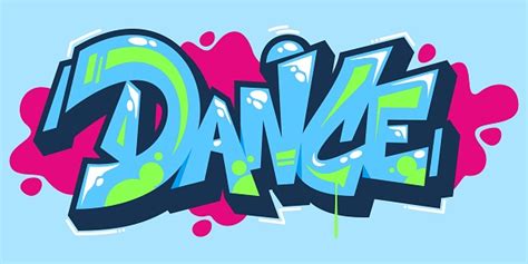 Abstract Word Dance Graffiti Style Font Lettering Vector Illustration Art Stock Illustration ...