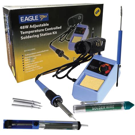 6-in-1 Electric Soldering Iron Kit 48w Adj Temperature