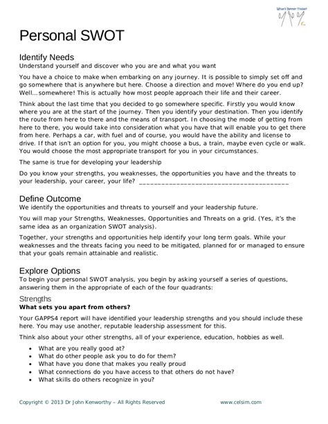 Personal Swot Analysis Essay