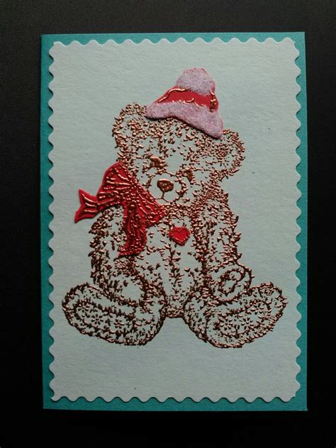 Teddy bear Christmas card | Cards handmade, Paper crafts cards, Paper ...