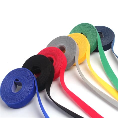 10mm x 5m Self Adhesive Reusable Cable Tie Nylon Fastener Hook and Loop ...