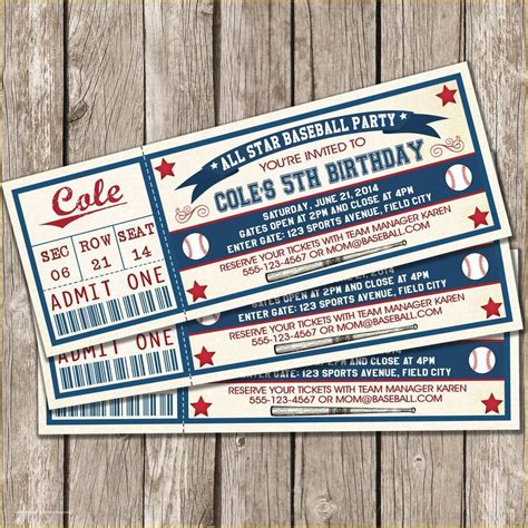 Free Baseball Ticket Template Of Baseball Ticket Invitation Template Free Download ...