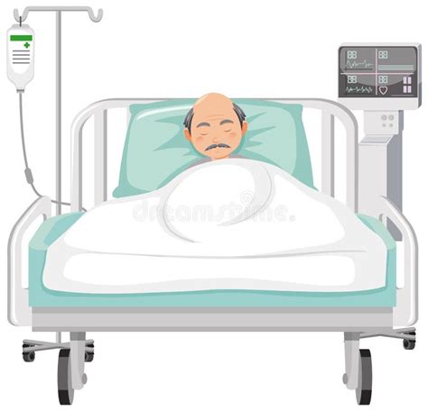 Hospital Patient In Bed Clipart