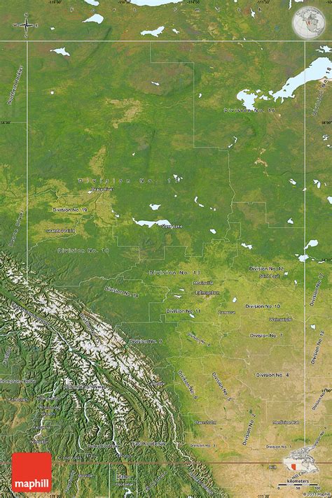 Satellite Map of Alberta