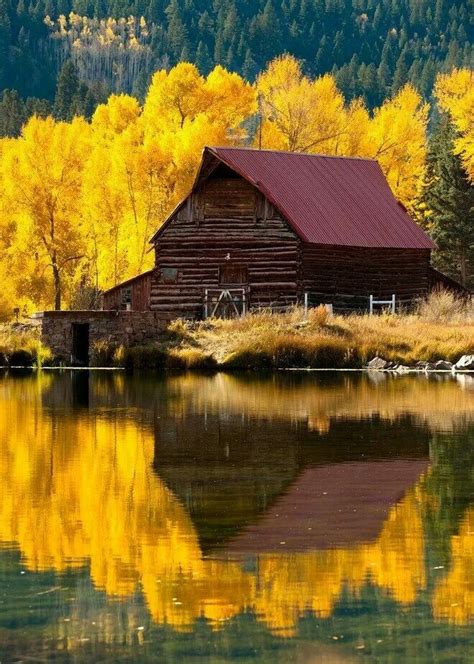 Barn in the fall | Beautiful nature, Nature, Old barns