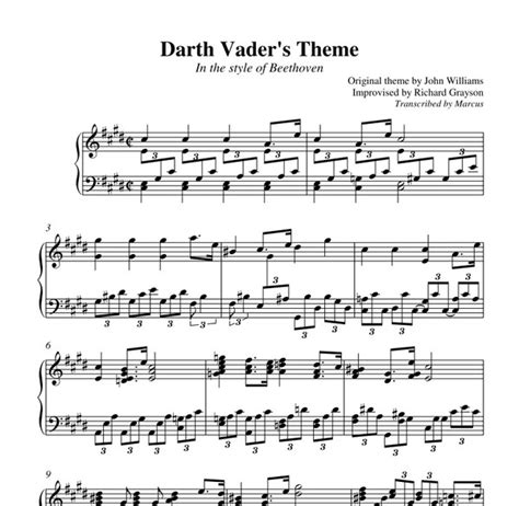 Richard Grayson - Darth Vader's Theme in the style of - Marcus Piano ...