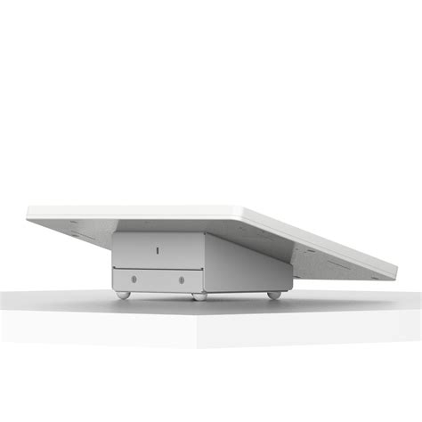 VidaMount 12.9-inch iPad Pro 3rd Gen White Enclosure w. Fixed Tilted 15° Desk / Surface Mount