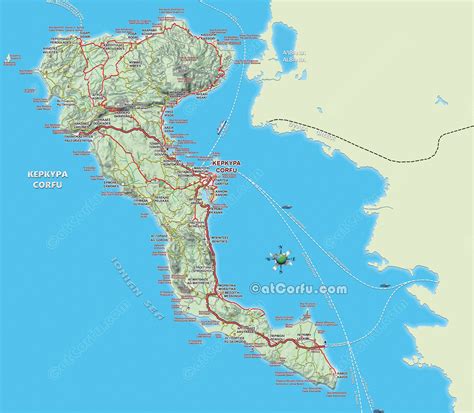 Detailed Tourist Corfu Map - AtCorfu