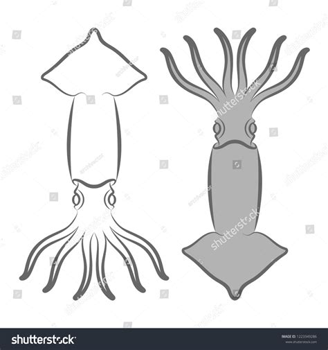 Sign Squid Symbol Squid Isolated On Stock Vector (Royalty Free) 1223349286 | Shutterstock