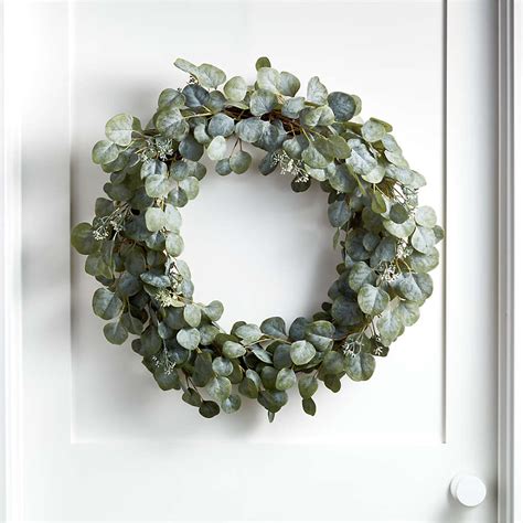 Faux Silver Dollar Eucalyptus Wreath + Reviews | Crate & Barrel