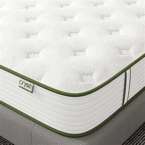 Crystli 12" Hybrid Queen Mattress Memory Foam Mattress with Wrapped Innersprings Medium Firm Bed ...