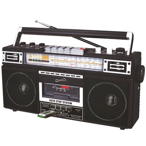 SuperSonic - Retro 4 Band Radio & Cassette Player with Bluetooth ...