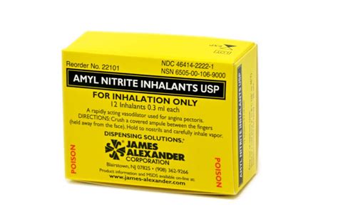 Stock medical products- Amyl Nitrite Inhalants, Topicals: James Alexander