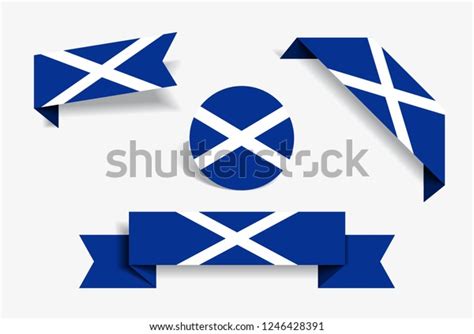 Scottish Flag Stickers Labels Set Vector Stock Vector (Royalty Free ...