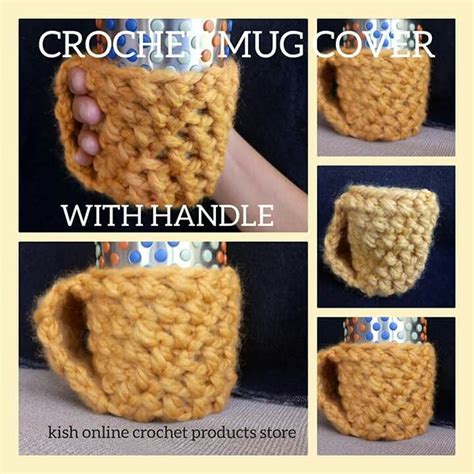 CROCHET MUG COVER WITH HANDLE | Crochet, Cute crochet, Crochet cozy