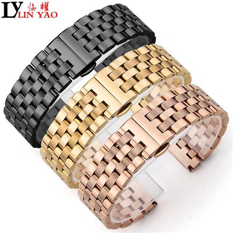 Stainless steel watch band Strap Bracelet Watchband Wristband Rose gold 18/20mm for Tissot ...