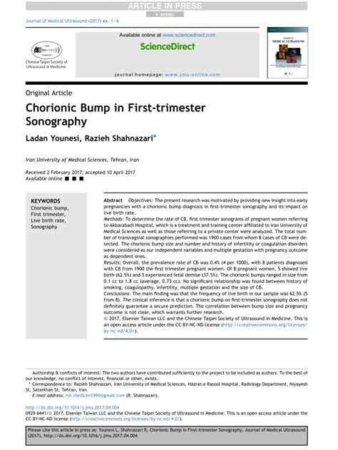 (PDF) Chorionic Bump in First-trimester Sonography