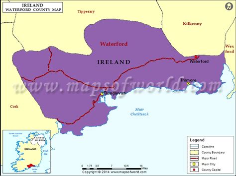 County Waterford Ireland Map | Waterford County Ireland Map