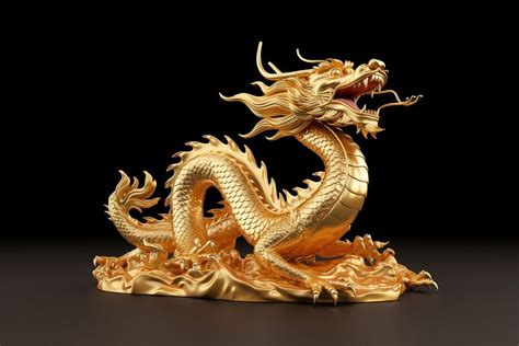 Dragon gold representation chinese dragon. | Free Photo Illustration - rawpixel