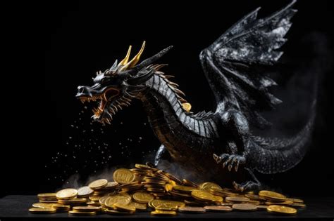 Premium AI Image | A dragon jumping out of golden coins A dragon and ...