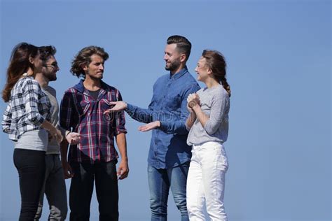 Group of Students Talking while Standing Outdoors Stock Image - Image of corporate, party: 102957575