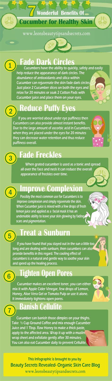 Infographic- 7 Wonderful Benefits of Cucumber For Healthy Skin Homemade Beauty, Diy Beauty ...