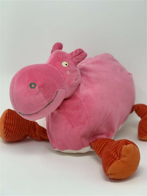 IKEA Barnslig Flodhast Plush Pink Hippo Stuffed Animal Striped Legs 13" Long #IKEA | Animal ...