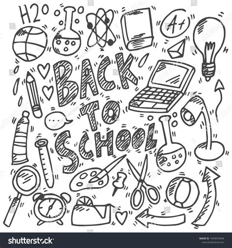 Back School Sketch Doodle Drawing Stock Vector (Royalty Free ...