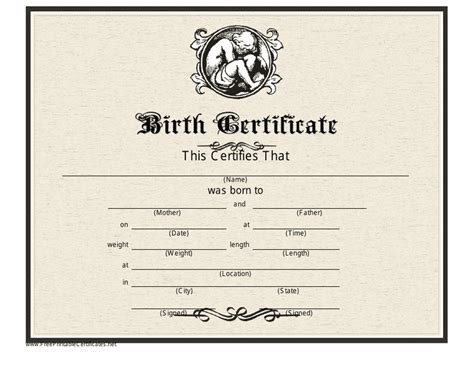 Victorian-Styled Birth Certificate Template Download Printable PDF ...