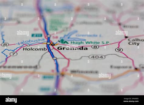 Map of grenada mississippi hi-res stock photography and images - Alamy