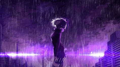 🔥 Cool Anime Purple Wallpapers on WallpaperSafari | Rain wallpapers ...