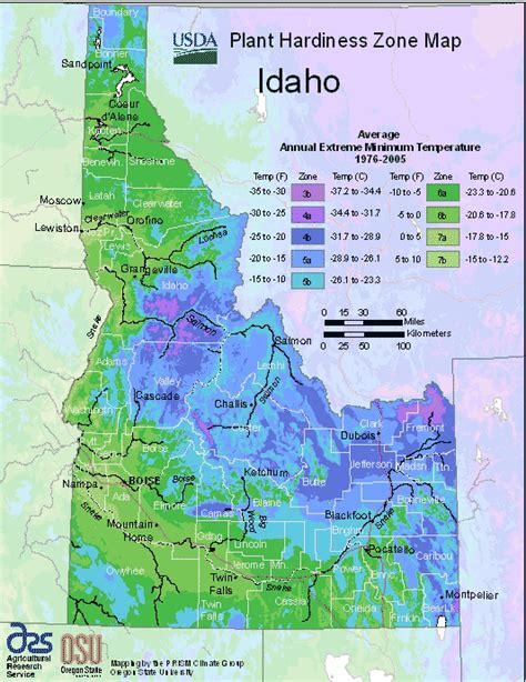 Idaho USDA Plant Hardiness Zone Map - Ray Garden Day