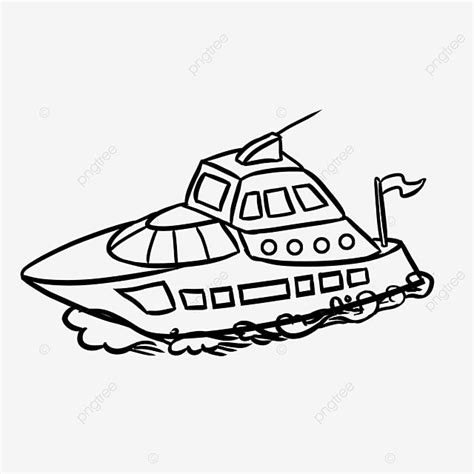 Yacht Black And White Clipart