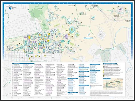 Penn State University Park Printable Campus Map - map : Resume Examples ...