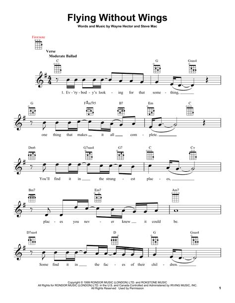 Flying Without Wings | Sheet Music Direct