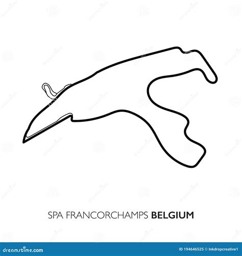 Spa Francorchamps Circuit, Belgium. Motorsport Race Track Vector Map ...