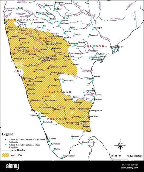 Map of the Bijapur Sultanate 1656 Stock Photo - Alamy