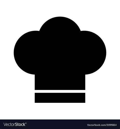 Chef hat silhouette style icon Royalty Free Vector Image