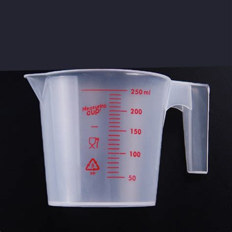 250ml Plastic Measuring Cup With Handle Transparent Plastic Liquid Measuring Cup Kitchen Bar ...