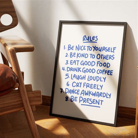 House Rules Wall Art, Retro Wall Art, Rules Art Print, Retro Quote ...