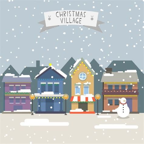 Landscape of christmas village Vector | Free Download