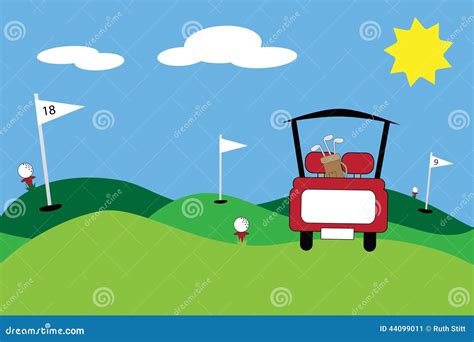 Golf stock vector. Image of equipment, flags, holes, balls - 44099011