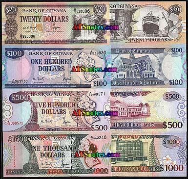 Guyana banknotes - Guyana paper money catalog and Guyanese currency history