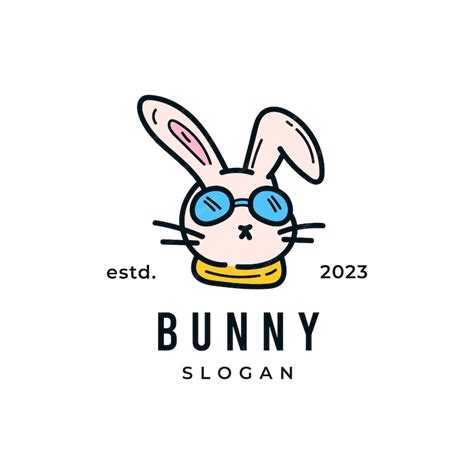 Premium Vector | Bunny rabbit cool with glasses logo icon cartoon ...